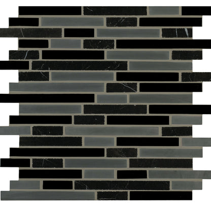 Ebb and Flow in Cinders And Smoke Linear Mix Glass Tile