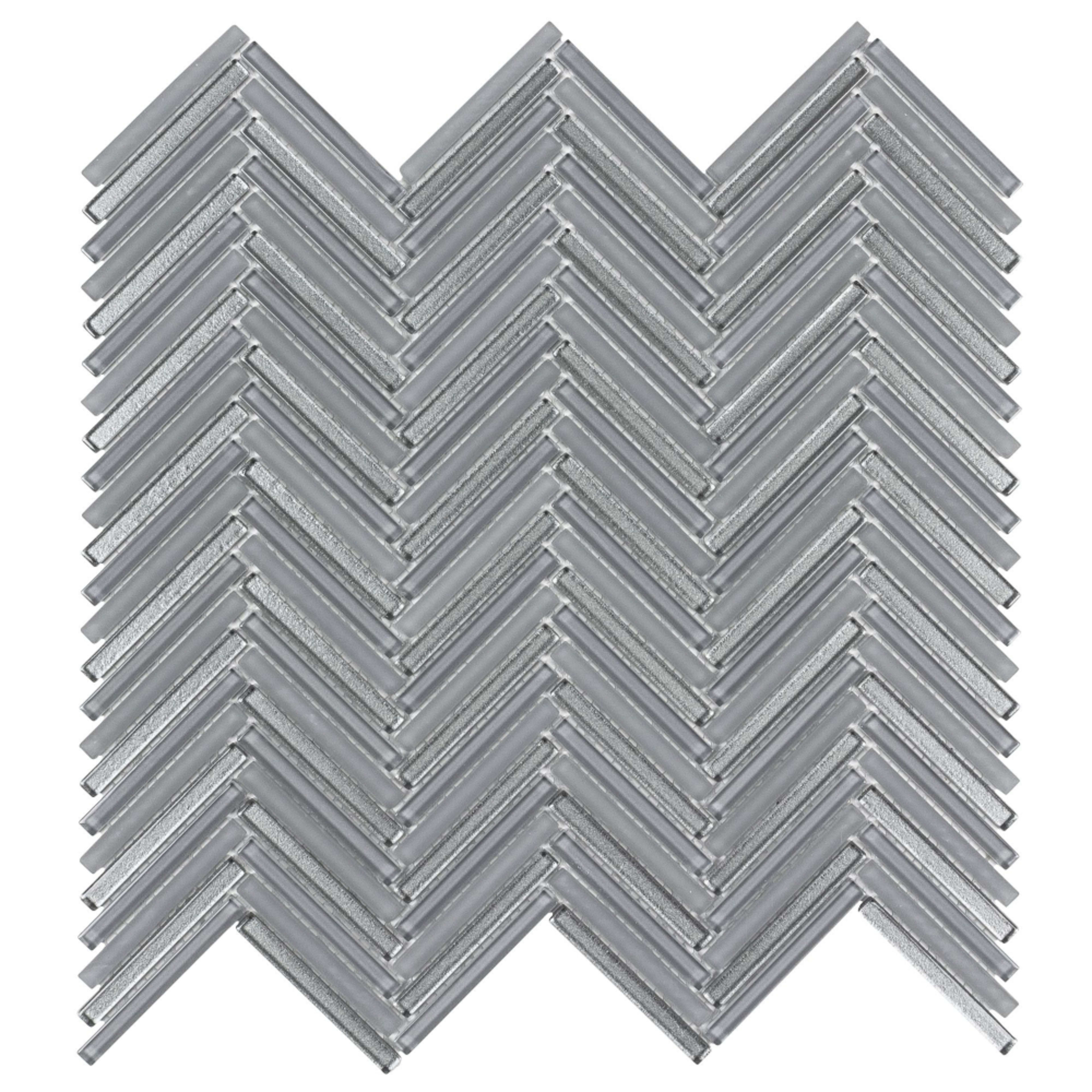 Seasons in Wind Herringbone Glass Tile