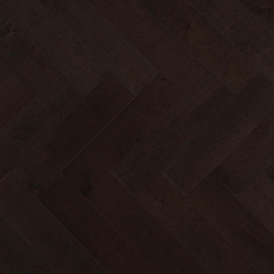 Admiration Engineered - Maple in Graphite - 5" Herringbone Smooth Hardwood