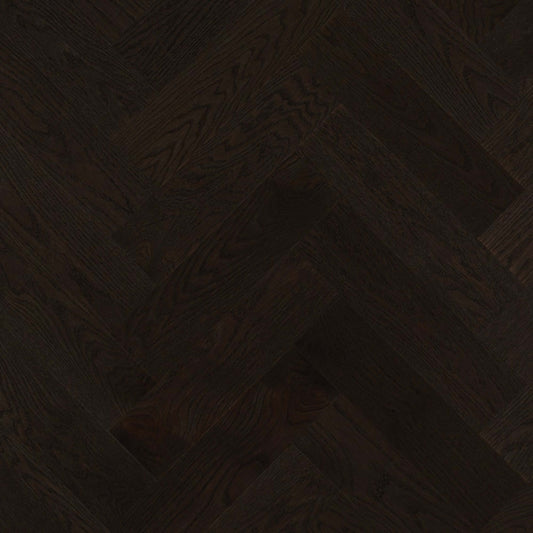 Admiration Engineered - Red Oak in Graphite - 5" Herringbone Smooth Hardwood