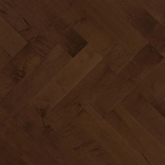 Admiration Engineered - Maple in Havana - 5" Herringbone Smooth Hardwood