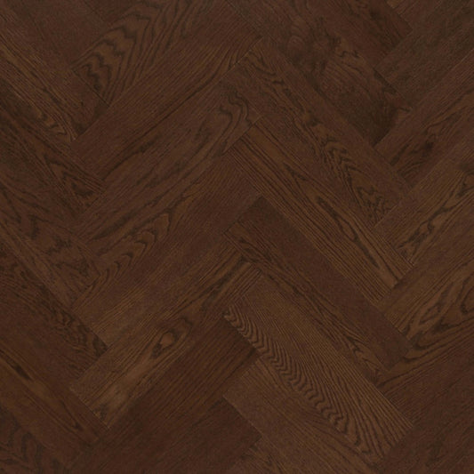 Admiration Engineered - Red Oak in Havana - 5" Herringbone Smooth Hardwood