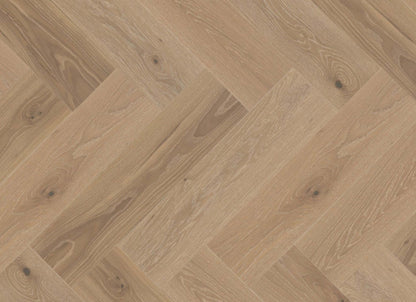Sweet Memories Engineered - White Oak DuraMatt in Hula Hoop - 5" Herringbone Brushed