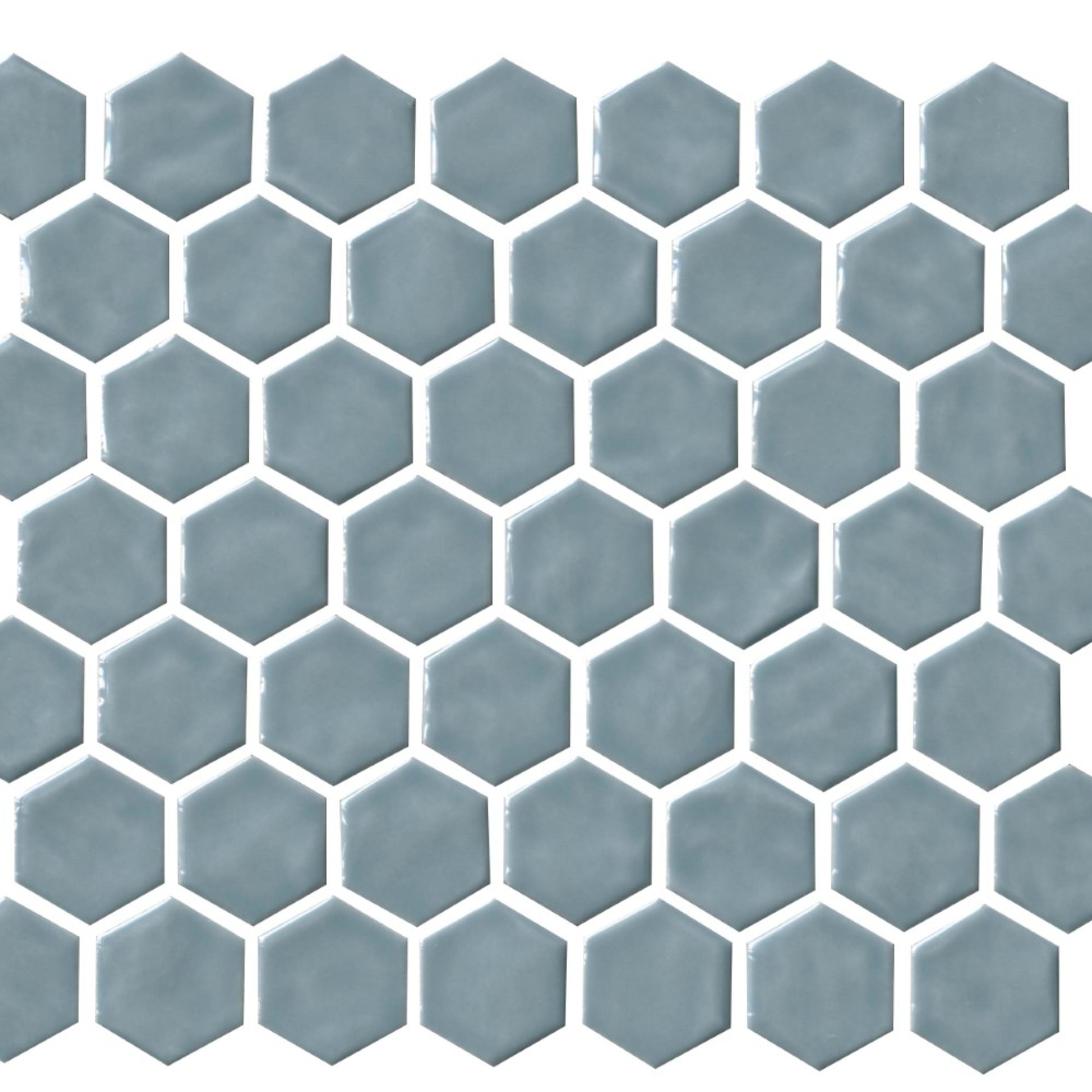 Regina in Light Blue Mosaic Hexagon Tile