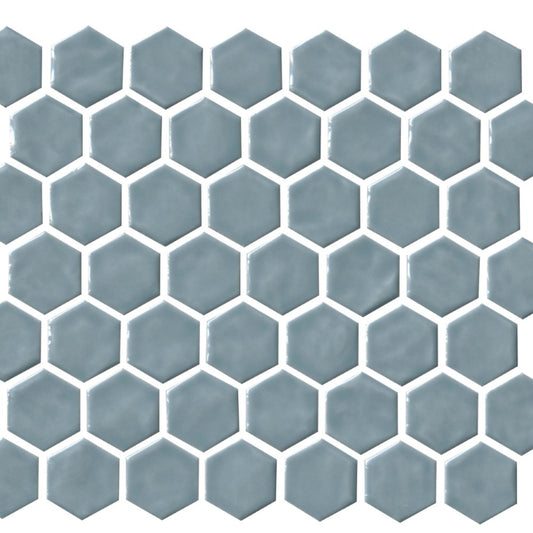 Regina in Light Blue Mosaic Hexagon Tile