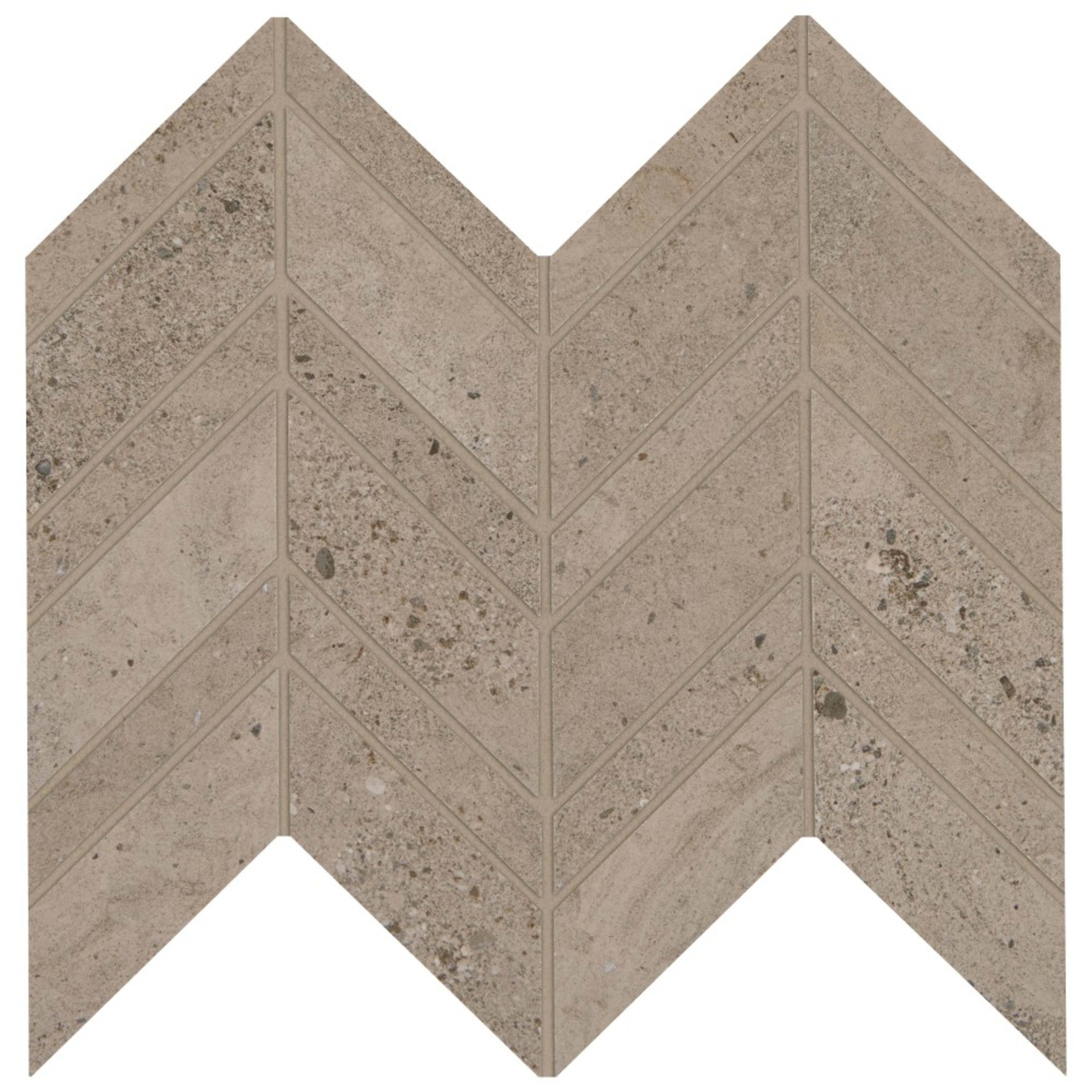 Gallery in Taupe Mosaic Chevron Tile