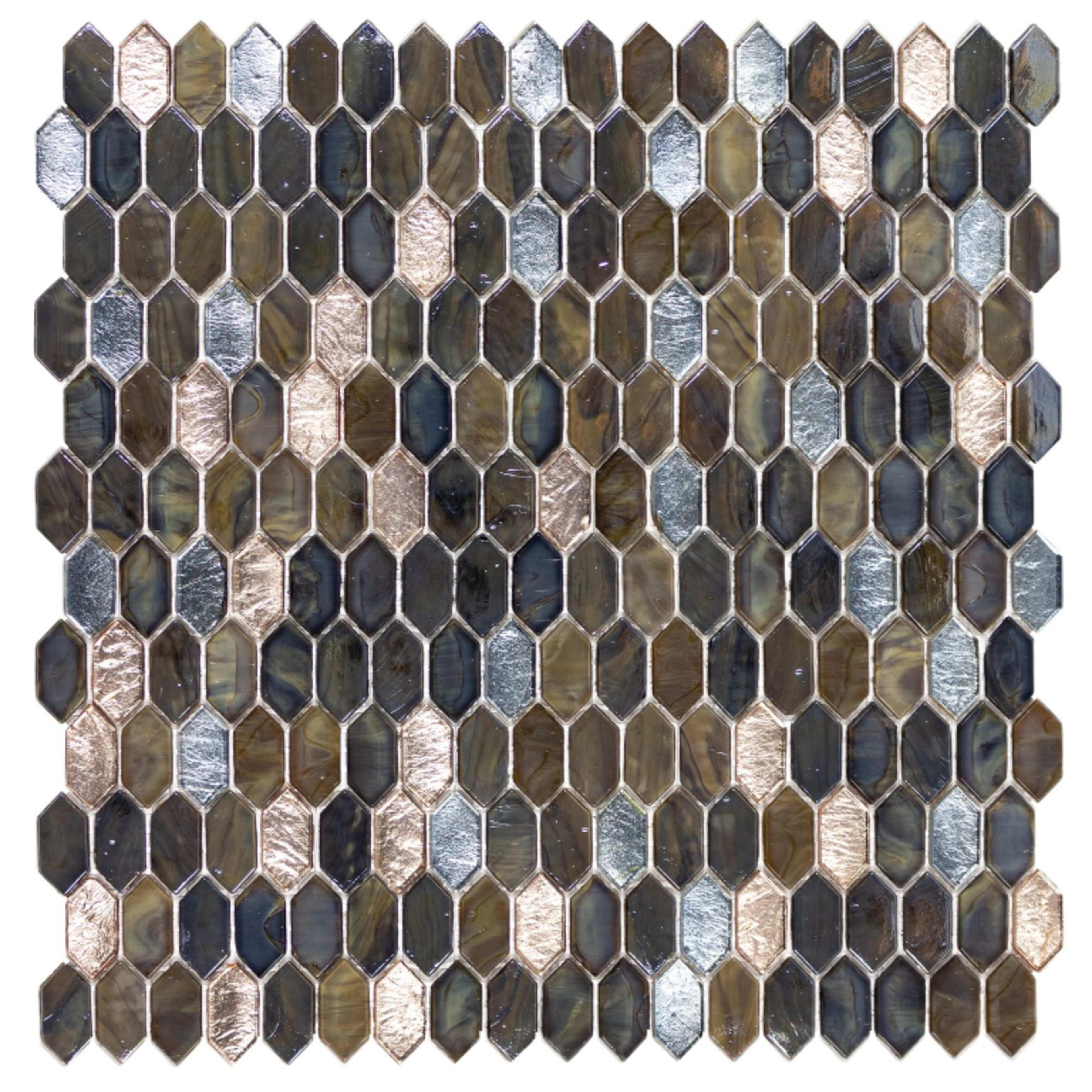 Royal Gems in Regal Tigers Eye Glass Tile