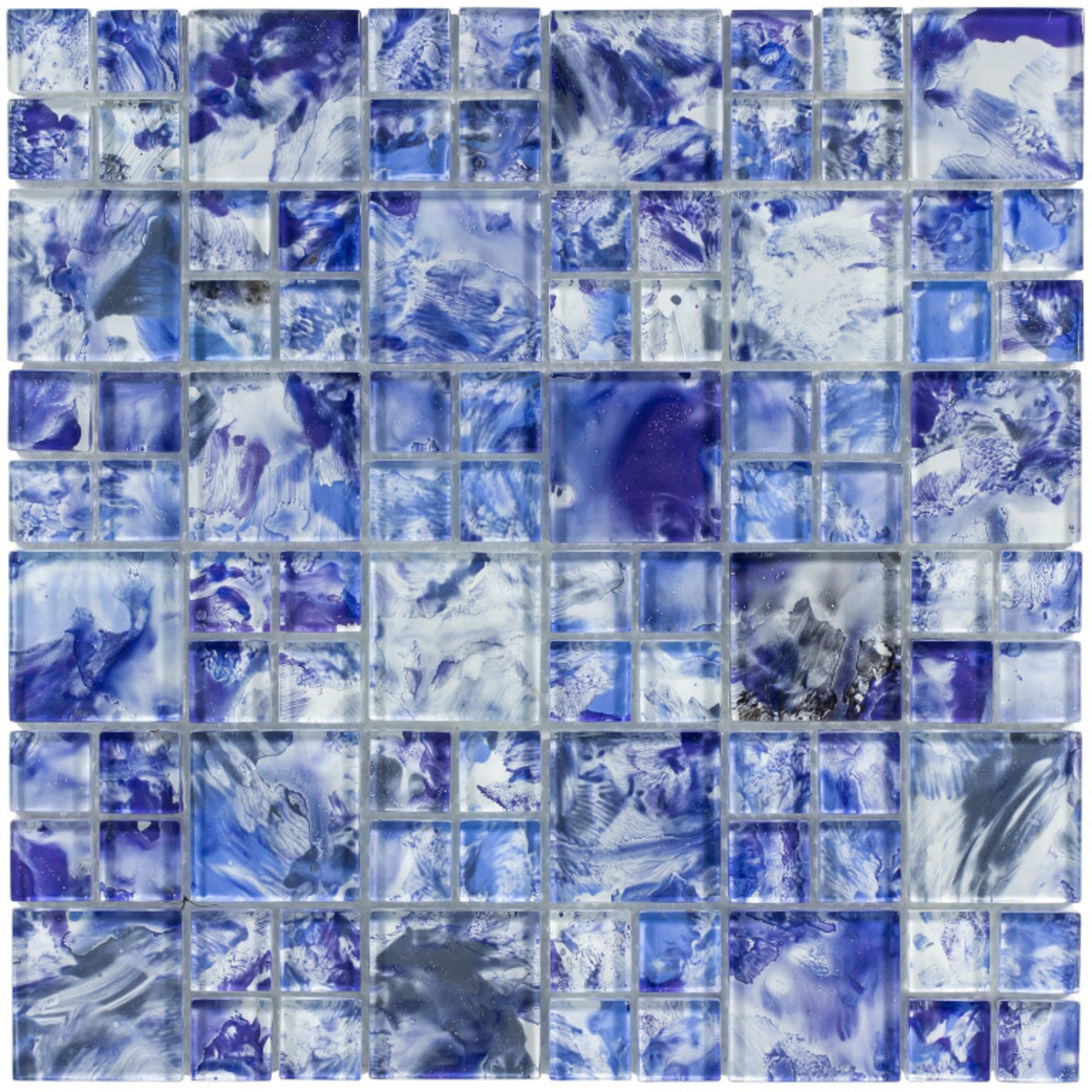 Splash in Island Blue Glass Tile