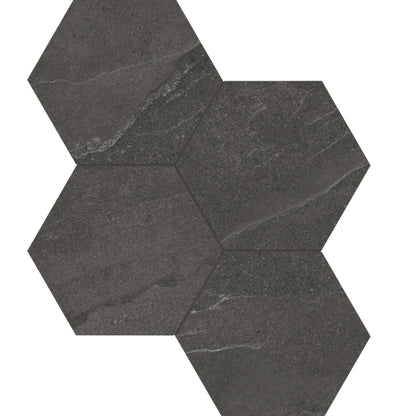 Niles in Black Mosaic 6" Hex Tile
