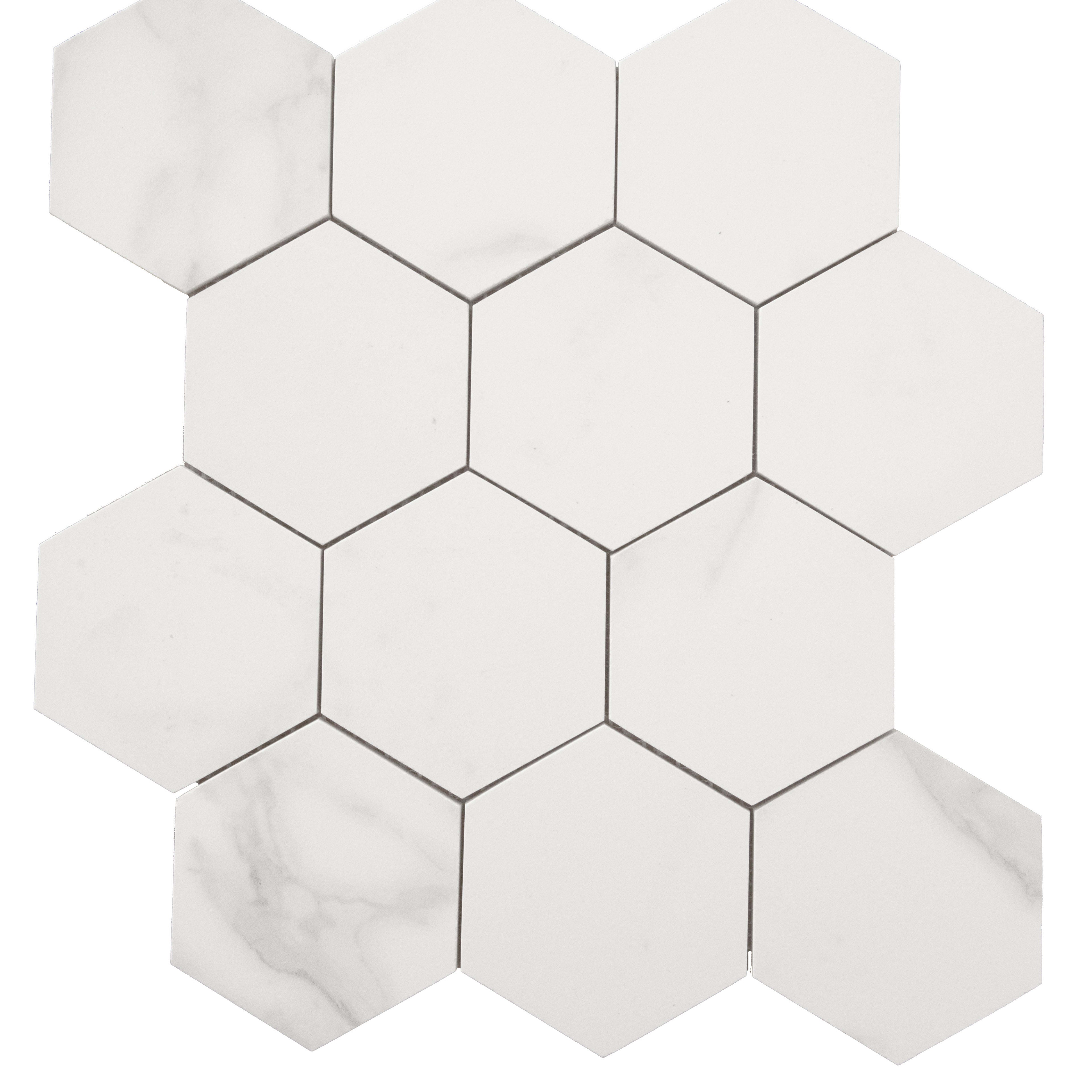 Corona Deluxe in Natural - 4" Hex Mosaic Tile