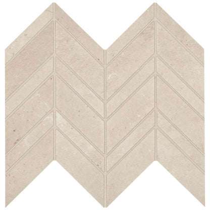 Gallery in White Mosaic Chevron Tile