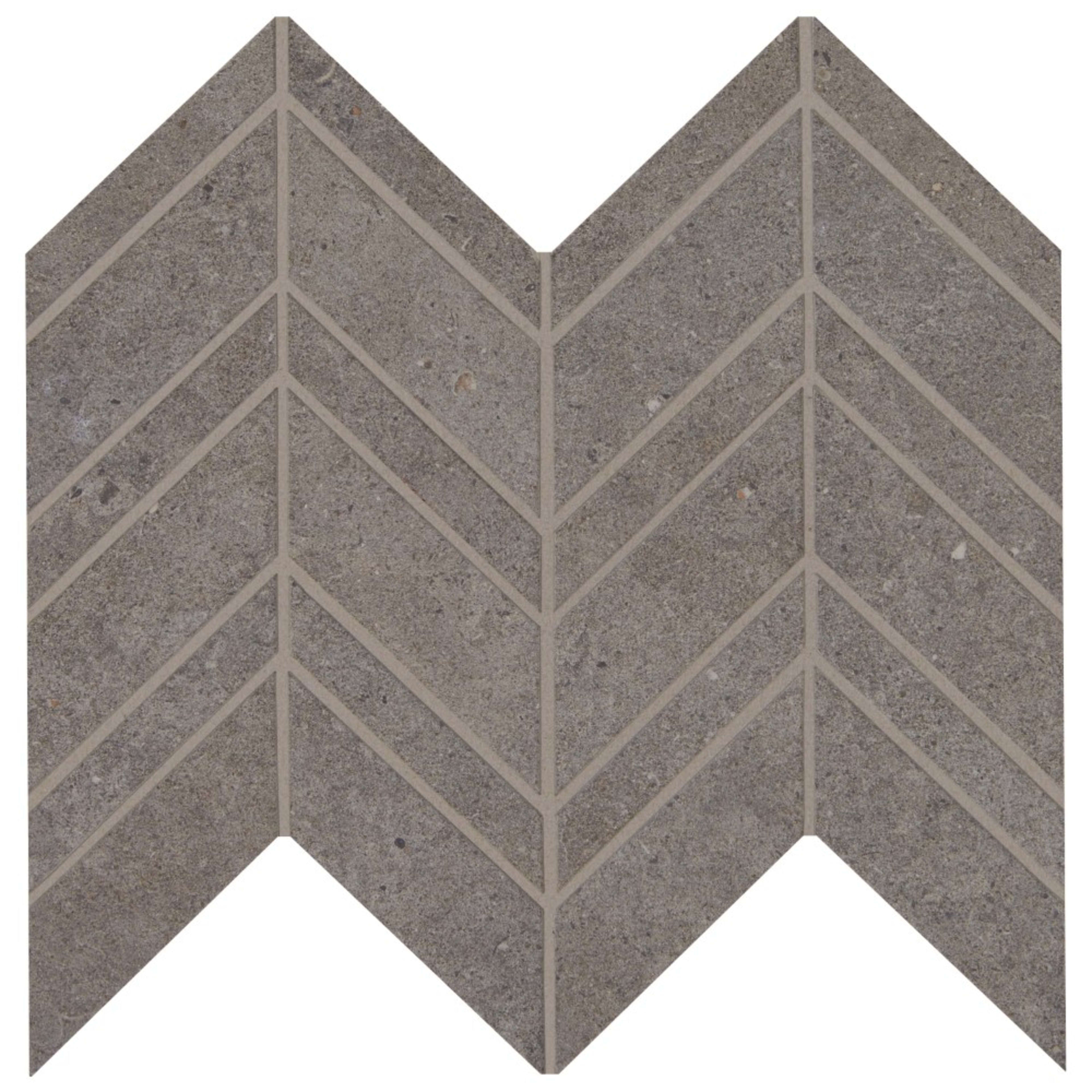 Gallery in Dark Gray Mosaic Chevron Tile