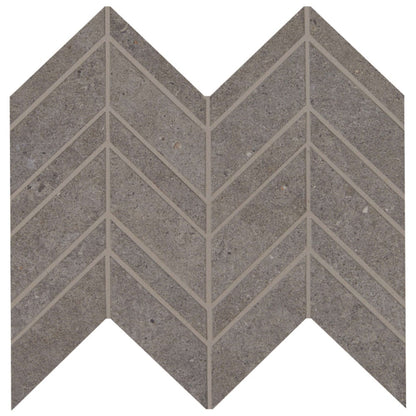 Gallery in Dark Gray Mosaic Chevron Tile