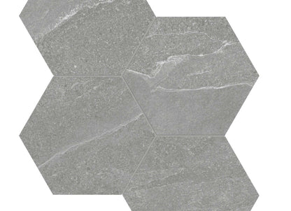 Niles in Medium Grey Mosaic 6" Hex