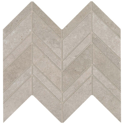 Gallery in Light Gray Mosaic Chevron Tile