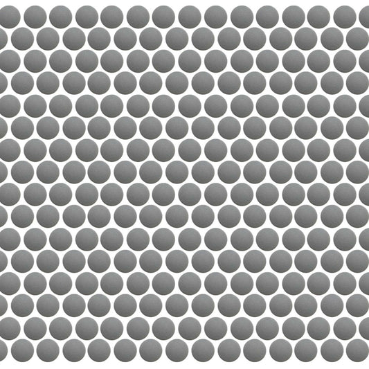 Back to Basics in Silver Mosaic Penny Round Tile