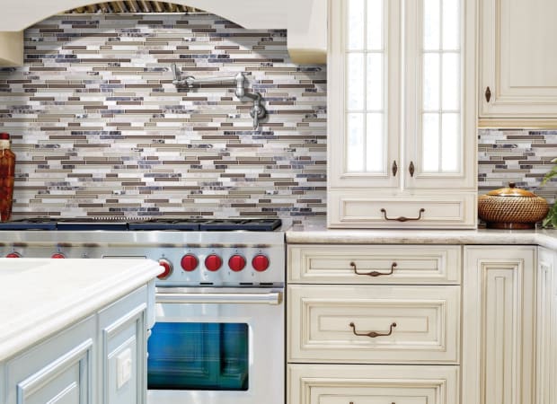 Bliss in Cappuccino 12x12 Random Strip Mosaics