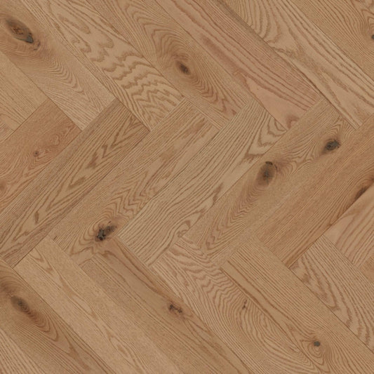 Sweet Memories Engineered - Red Oak Duramatt in Paddle Ball - 5" Herringbone Brushed Hardwood
