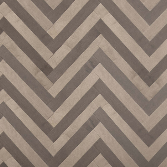 Admiration Engineered - Maple in Platinum - 5" Herringbone Smooth Hardwood