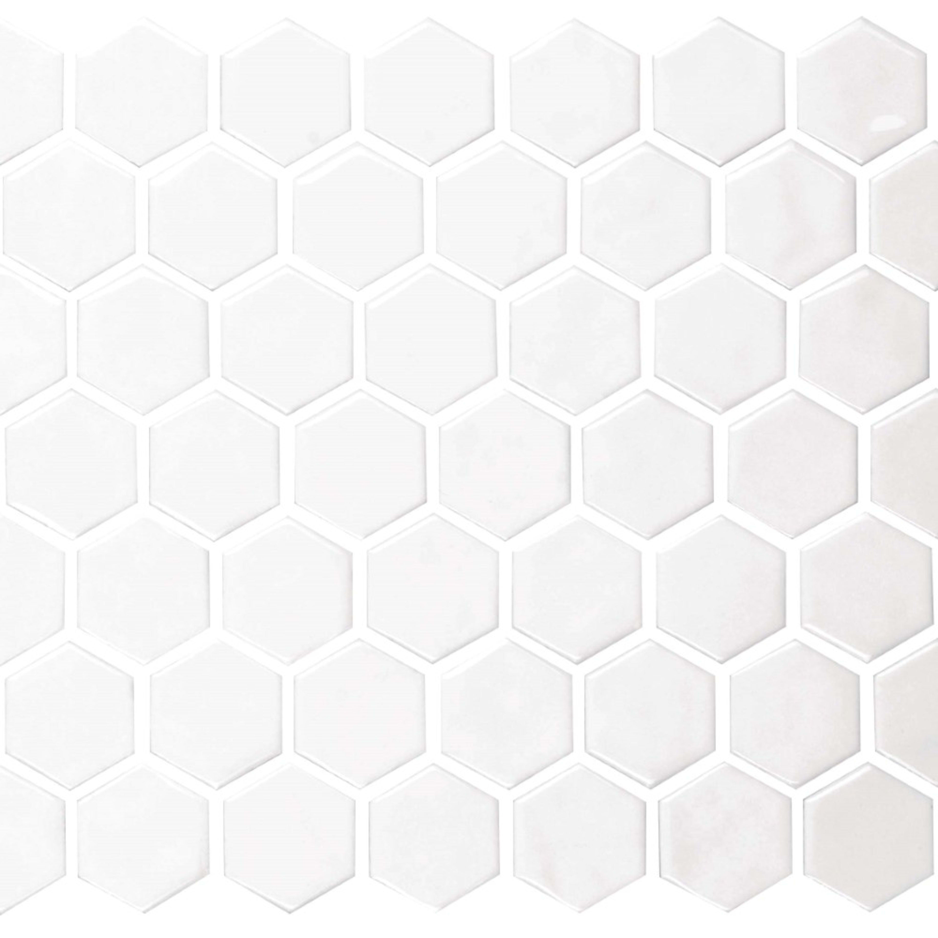 Regina in White Mosaic Hexagon Tile
