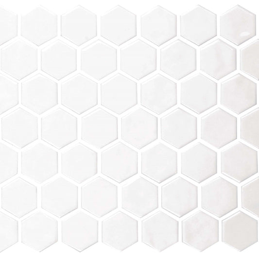 Regina in White Mosaic Hexagon Tile