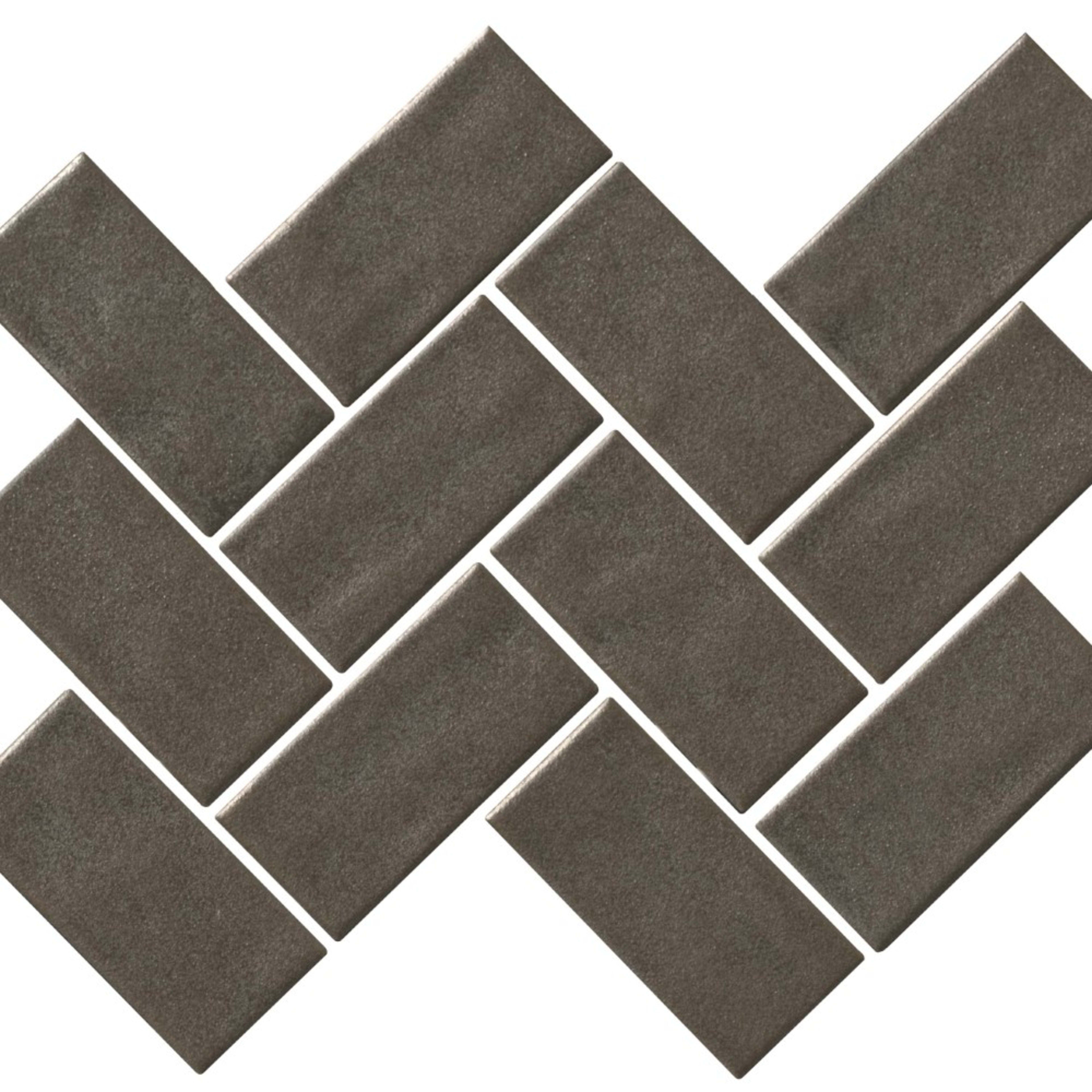 Regina in Dark Gray Mosaic Herringbone Tile
