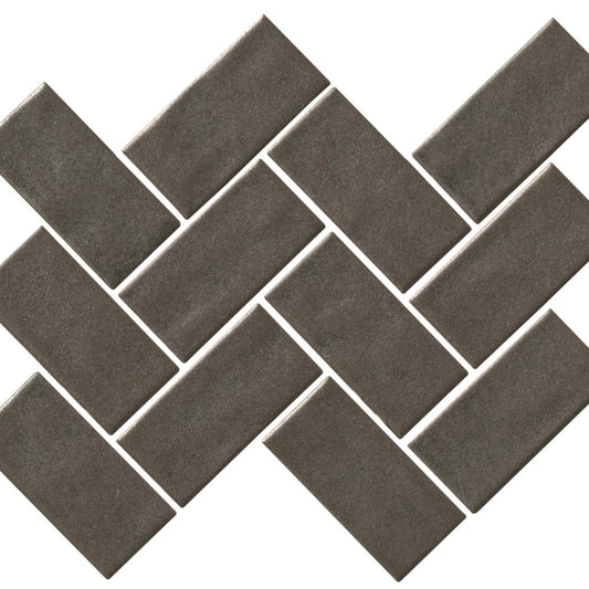 Regina in Dark Gray Mosaic Herringbone Tile