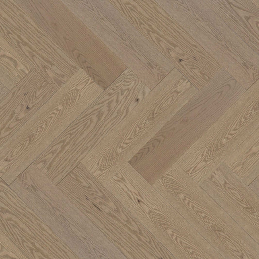 Admiration Engineered - Red Oak in Rio - 5" Herringbone Brushed Hardwood