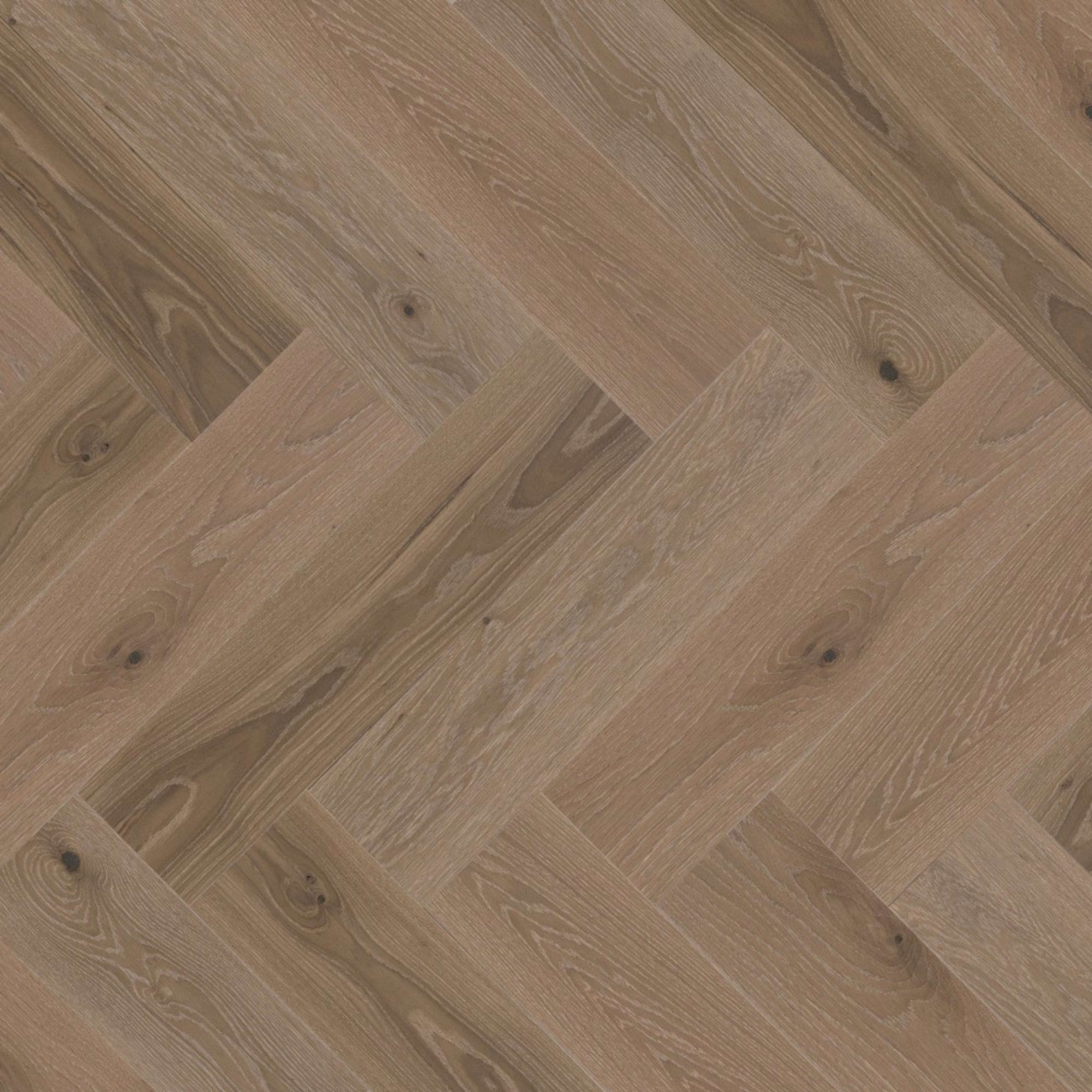 Sweet Memories Engineered - White Oak DuraMatt in Sand Castle - 5" Herringbone Brushed Hardwood