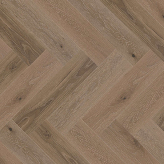 Sweet Memories Engineered - White Oak DuraMatt in Sand Castle - 5" Herringbone Brushed Hardwood