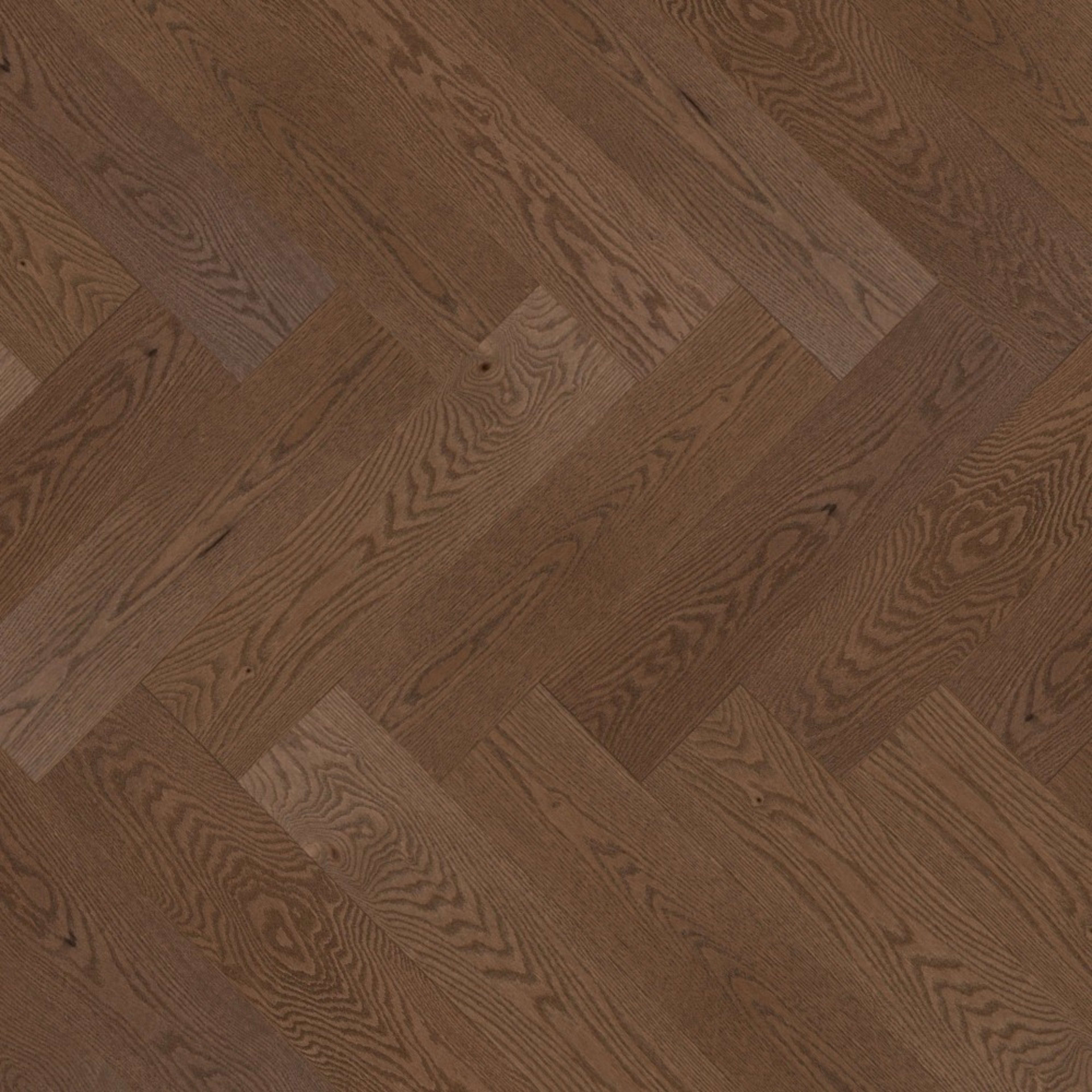 Admiration Engineered - Red Oak in Savanna - 5" Herringbone Brushed Hardwood