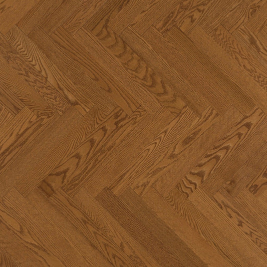 Admiration Engineered - Red Oak in Sierra - 5" Herringbone Smooth Hardwood