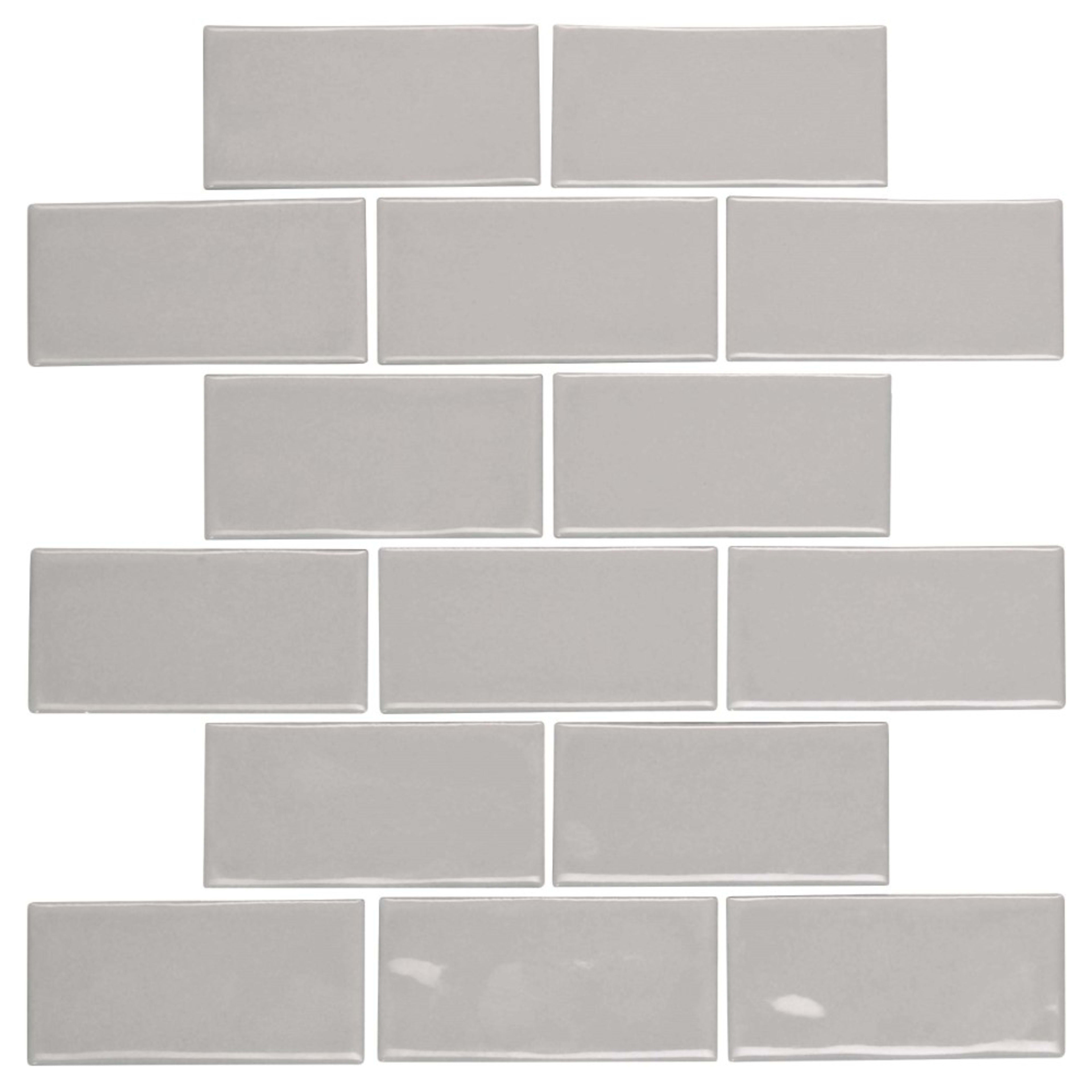 Regina in Light Gray Mosaic Brick-Joint Tile