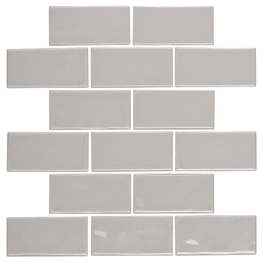Regina in Light Gray Mosaic Brick-Joint Tile