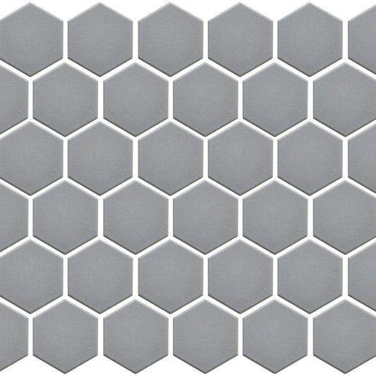Back to Basics in Silver Mosaic Hexagon Tile