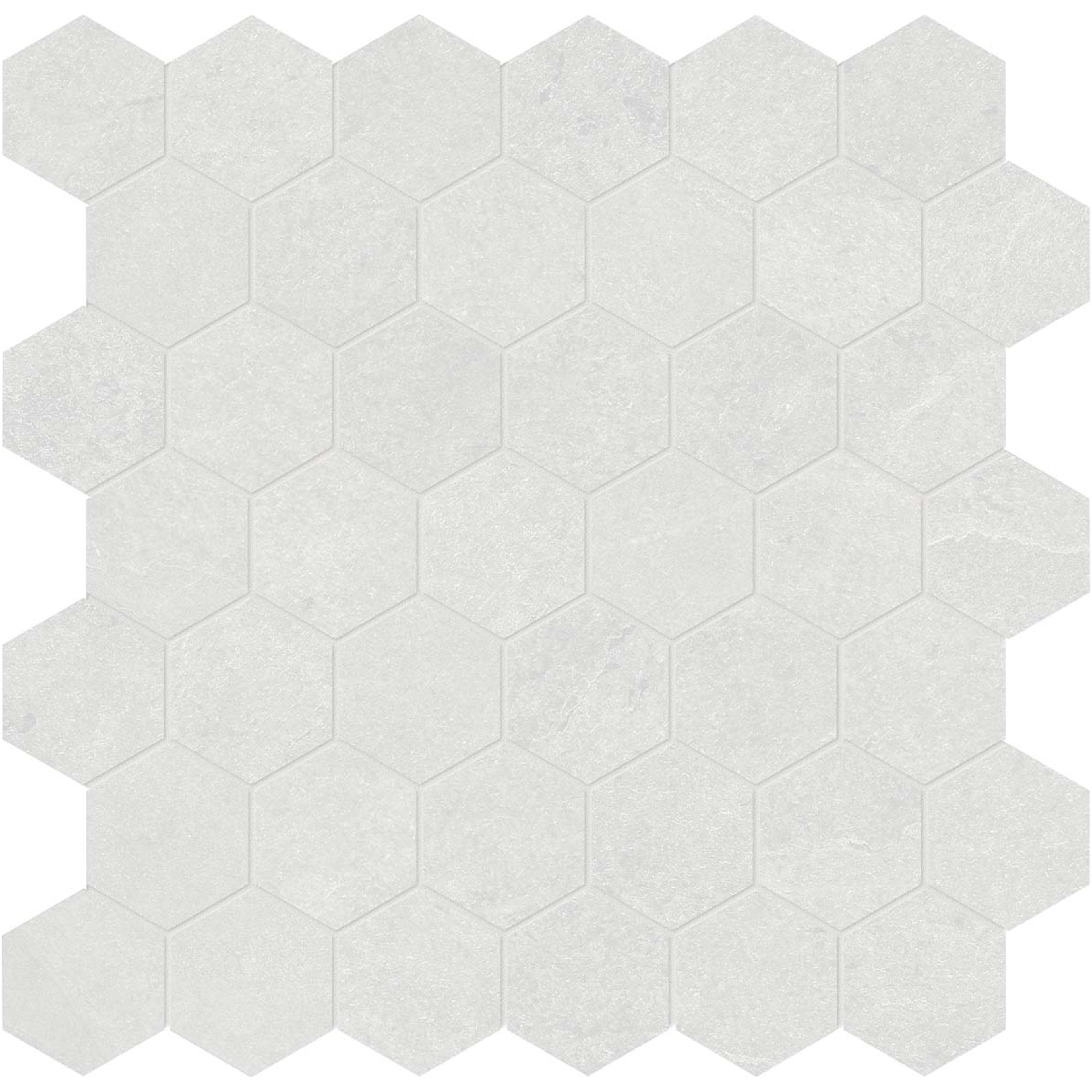 Niles in Light Grey Mosaic 2" Hex Tile