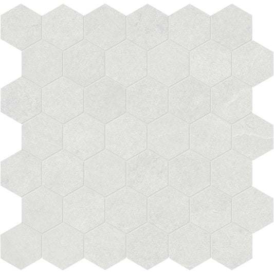 Niles in Light Grey Mosaic 2" Hex Tile