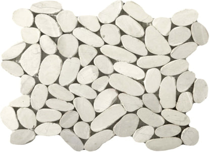 Venetian Pebbles in Ivory 12" X 12" Flat Pebbles