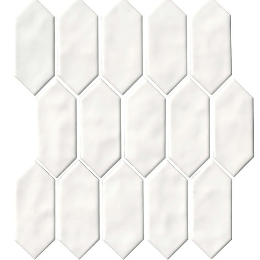 Regina in White Mosaic Picket Tile