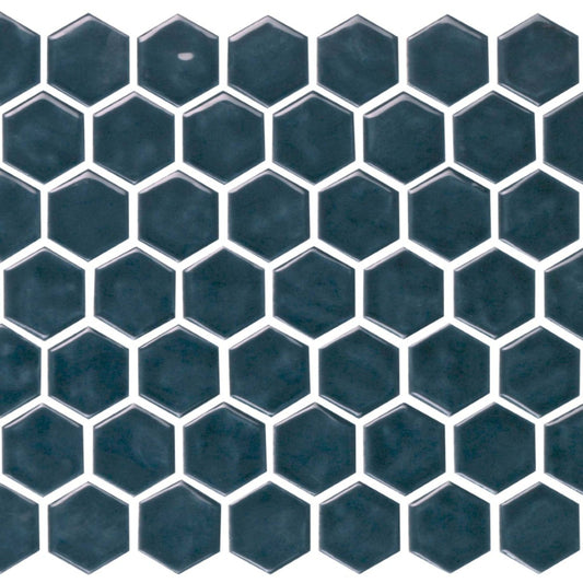 Regina in Dark Blue Mosaic Hexagon Tile