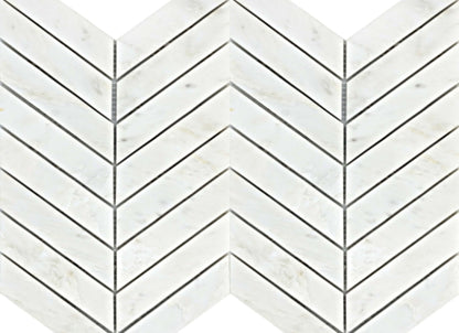 Marble Winter Frost in Winter Frost Chevron Mosaic - Mesh Mosaic
