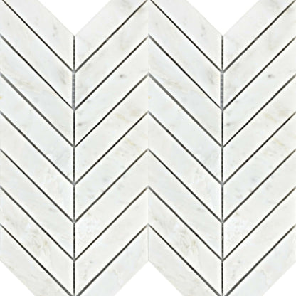 Marble Winter Frost in Winter Frost Chevron Mosaic - Mesh Mosaic Natural Stone
