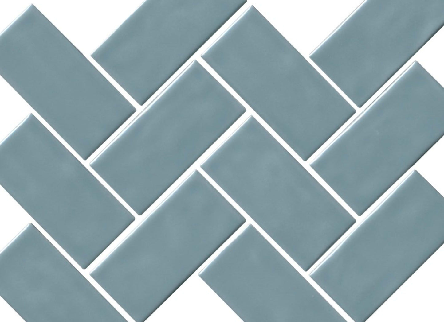 Regina in Light Blue Mosaic Herringbone