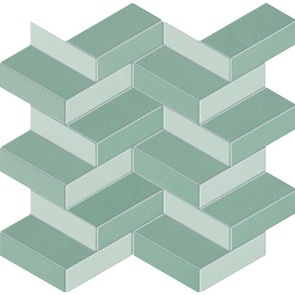 Spectrum in Light Green Mosaic 13x12 Tile