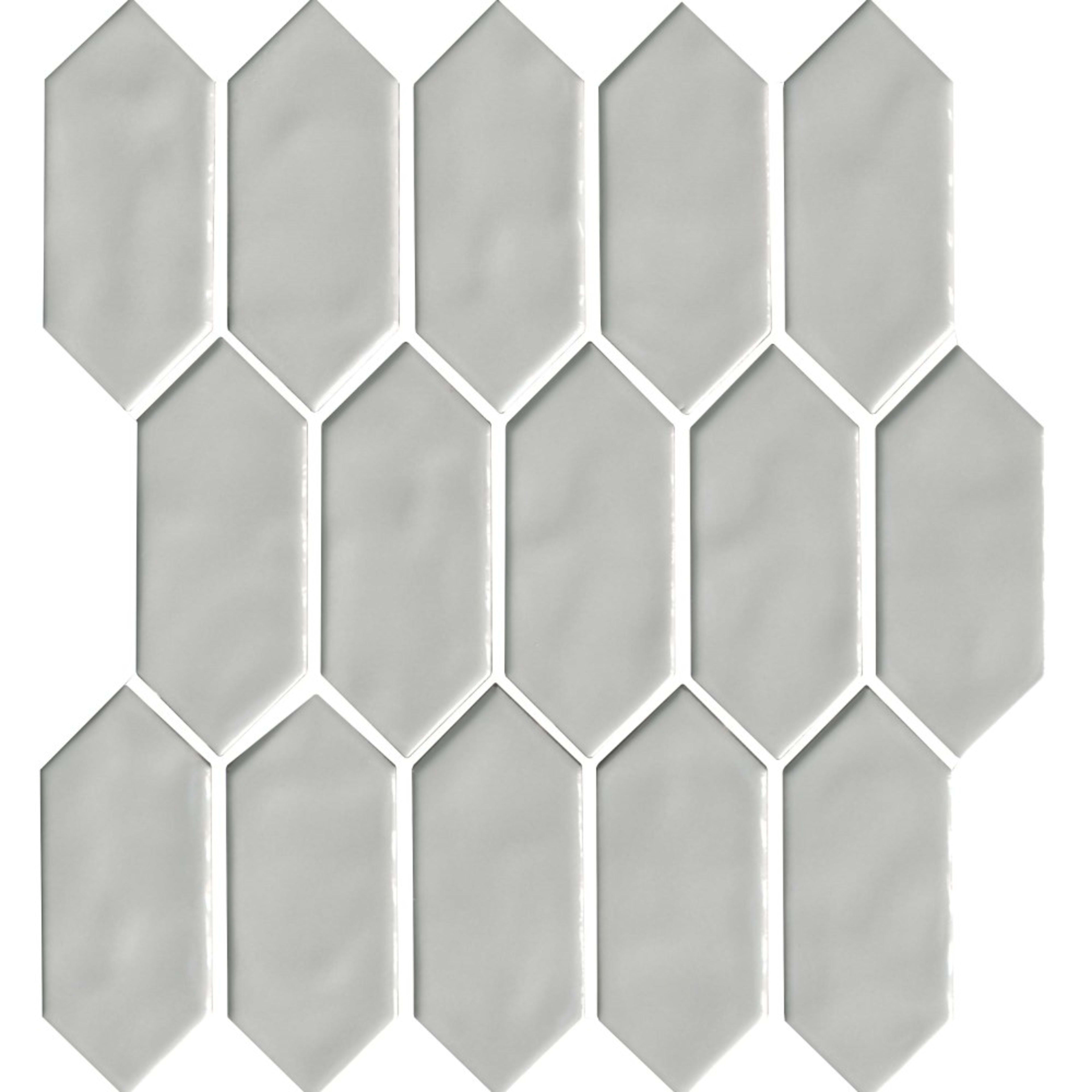 Regina in Light Gray Mosaic Picket Tile